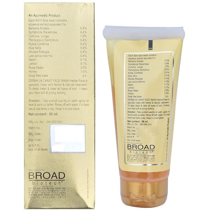 Derma 24 Carat Face Wash 60ml - Image 1